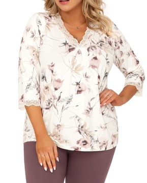 Piżama Damska Model Belinda 3/4 Plus Ecru - Donna