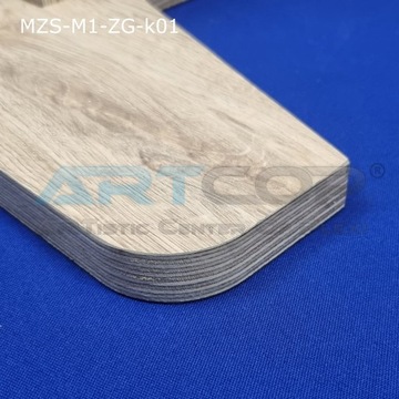 Mównica ze sklejki i plexi + gniazda XLR i USB, laminowana na jasne drewno