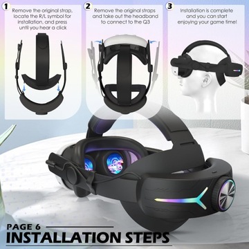 РЕГУЛИРУЕМЫЙ РЕМЕНЬ RGB ELITE АККУМУЛЯТОР 8000 МАч ДЛЯ META/OCULUS QUEST 3