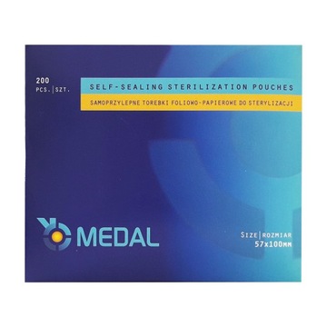 Torebki do sterylizacji 57x100 MEDAL - 200szt