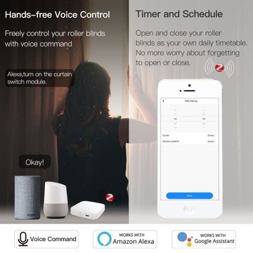 ZIGBEE RF433 TUYA HOME КОНТРОЛЛЕР РОЛЬСТАВНИ, КАБЕЛЬНЫЙ