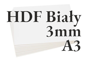 10x HDF Biały - 3mm - A3 420x297mm - cięcie laser
