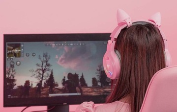 НАКЛАДНЫЕ НАУШНИКИ HAVIT GAMENOTE H2233D КОШАЧЬИ УШИ С RGB ПОДСВЕТКОЙ