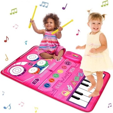 Dziecięca Mata Muzyczna Z Pianinem 2 W 1-Różowy