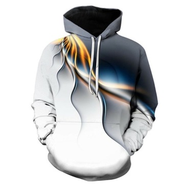 BLUZA MĘSKA KAPTUR WKŁADANA EFEKT 3D NADRUK 5XL