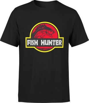MĘSKI T-SHIRT NA RYBY DLA RYBAKA WĘDKARZA ROZM M KOSZULKA MĘSKA TSHIRT