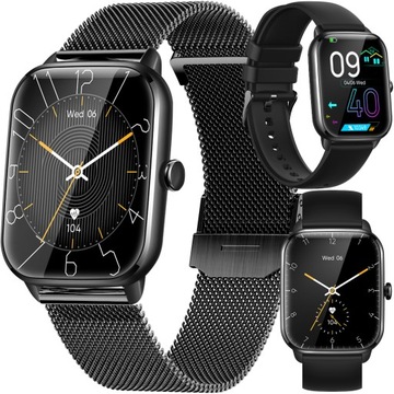 SMARTWATCH ZEGAREK DAMSKI POLSKIE MENU ROZMOWY PULS DLA KOBIETY 2 PASKI PL