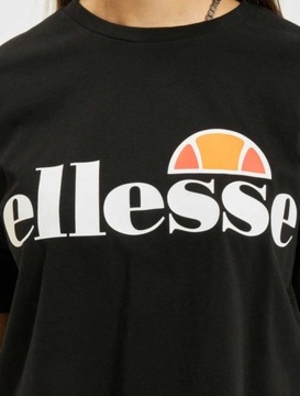 Koszulka ELLESSE damska crop t-shirt czarny krótki luźny logo bluzka M