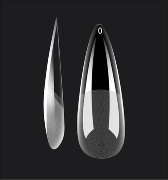 SOFT GEL Tips CLEAR, двойные прозрачные гелевые ногти, 550 шт., средний МИНДАЛЬНЫЙ