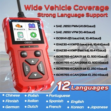 Диагностический инструмент сканера OBD2, считыватель кодов сканера OBDII/EOBD,