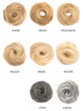 Волосы на резинке ПРИКРЕПЛЕННЫЙ БОНЖ, шиньон, резинка из натуральных волос.