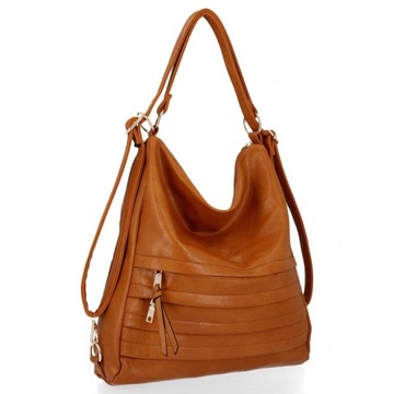 Torebka Plecak 2w1 Damska z Funkcją Plecaka Skórzana Ruda Bee Bag 1602A342