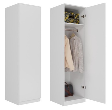 ГАРДЕРОБ ДВЕРИ ГАРДЕРОБА ПОЛКИ SD-50 МАТОВЫЙ БЕЛЫЙ