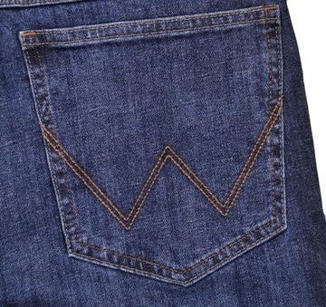 WRANGLER spodnie REGULAR blue DARK STONE jeans STRAIGHT _ W36 L34