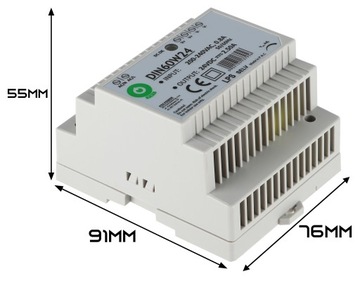 БЛОК ПИТАНИЯ СВЕТОДИОДОВ ДЛЯ POS-ИНТЕРФОНА НА DIN-РЕЙКЕ 2.5А 60Вт 24В