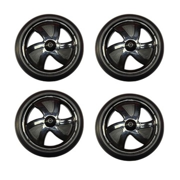 Kółka do wózka lalkowego TAKO, czarne 16,5cm (165mm), na oś 8mm - 4szt