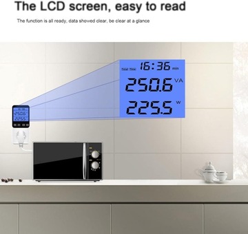 Измеритель тока для розетки, ваттметр, 14 режимов измерения