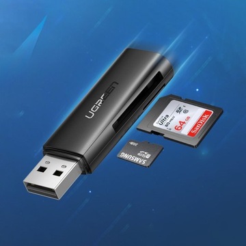 Ugreen CM264 GL3224 USB 3.0 (5 Гбит/с) SD/TF-кардридер - черный, быстрый