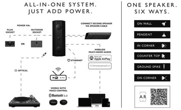 Активная настенная колонка Lithe Audio iO1, черная