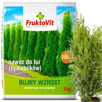 NAWÓZ DO TUJI ŻYWOTNIKÓW TUI THUI WIOSENNY FRUKTOVIT PLUS WYBARWIANIE 5 KG