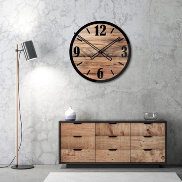 DUŻY ZEGAR ścienny 40CM! SZKLANY - drewno 3D