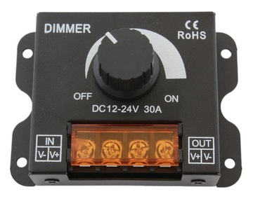 ŚCIEMNIACZ TAŚM LED MANUALNY OBROTOWY KONTROLER 30A 360W 12-24V I/O AG132C