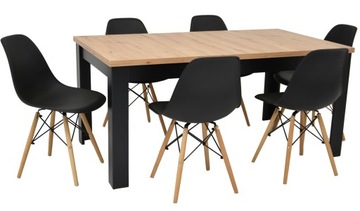 Duży stół 90x160/200 i 6 krzeseł DO SALONU JADALNI