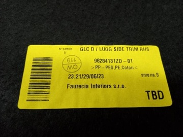 TAPICERKA BOCZEK BAGAŻNIKA LEWY PRAWY TYŁ KOMPLET LIFT 23R Citroen C3 III