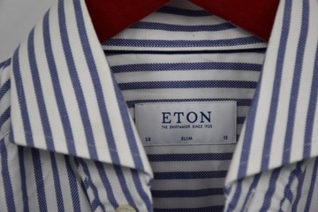 Eton slim fit koszula męska XS 38 paski oxford