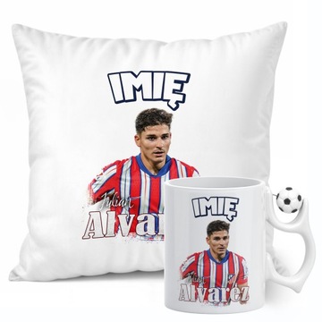 Zestaw personalizowany Kubek Piłkarski + Poduszka Álvarez Atlético Madryt