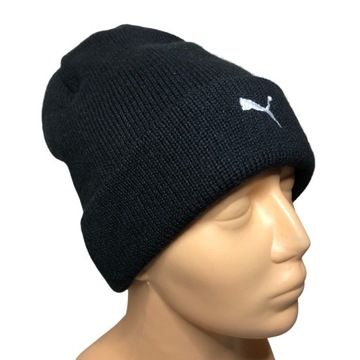 CH49 Młodzieżowa Ciepła Zimowa Czapka Puma Dwuwarstwowa Beanie 54-56cm