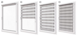 Рулонная штора День Ночь NATURA 57х150 см + натяжитель