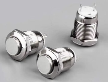 3шт x ВОДОНЕПРОНИЦАЕМАЯ КНОПКА МГНОВЕННОГО действия 12мм НЕРЖАВЕЮЩАЯ СТАЛЬ 2A 12В–250В IP65