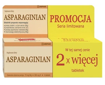 ASPARAGINIAN ASPARGIN MAGNEZ POTAS 100 tabletek