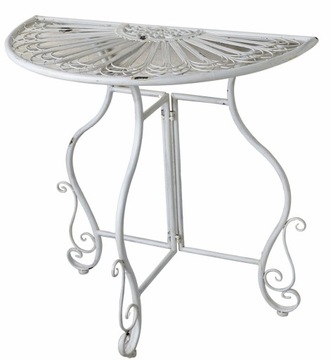 Белая металлическая консоль в стиле шебби-шик