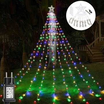 CHOINKA SZCZYT 3.5M SIATKA KURTYNA LAMPKI 120LED