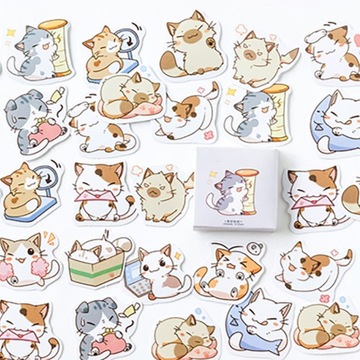 45 sztuk/pudło kot Mini naklejka DIY Scrapbooking