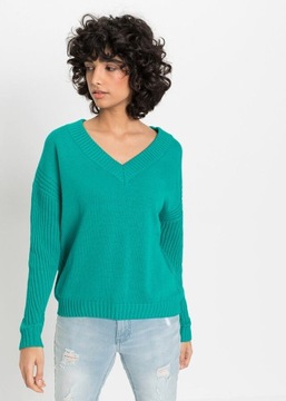 Moda Swetry Bon’a Parte Bon\u2019a Parte Cienki sweter z dzianiny turkusowy Melan\u017cowy W stylu casual 