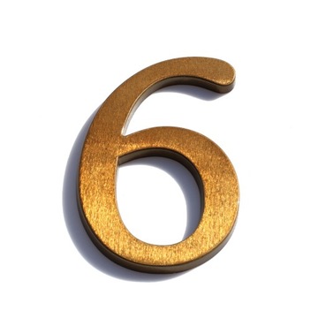 НОМЕР ДОМА, ЦИФРЫ ДЛЯ ДОМА, БУКВЫ коричневые транс 6