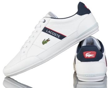 BUTY MĘSKIE LACOSTE CHAYMON 0120 2 CMA BIAŁE CASUAL