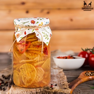 Zestaw 50x KAPTURKI na małe słoiki słoje przetwory