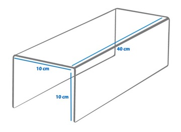 STOJAK PODSTAWKA EKSPOZYTOR STOPIEŃ PLEXI 40/10 cm