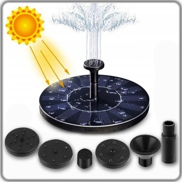 Солнечный садовый ФОНТАН, ПЛАВАЮЩИЕ НАСАДКИ, для бассейна или пруда