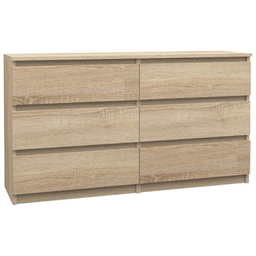 DUŻA KOMODA PARI 6 SZUFLAD 140cm SZAFKA SONOMA