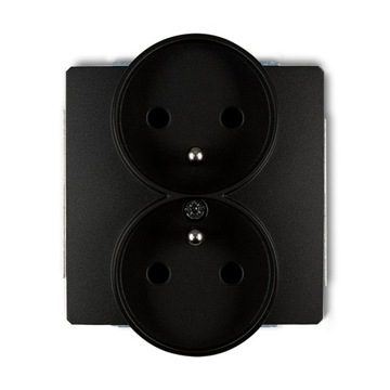 Gniazdo podwójne z uziemieniem 2x2p+z czarny mat 12DGPR-2zp Karlik Deco