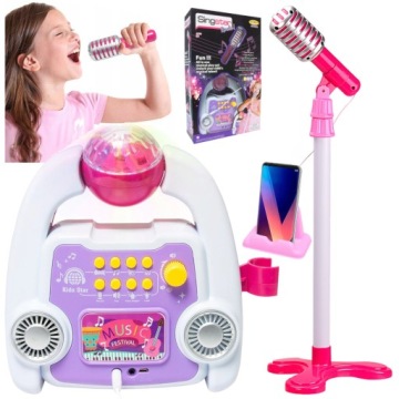 Karaoke mikrofon pro děti na stativu Led Mp3 syntezátor jako Dárek Ns