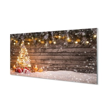 Panel ścienny Choinka śnieg dekoracje 100x50 cm