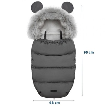 СПАЛЬНЫЙ МЕШОК ДЛЯ КОЛЯСКИ ELMI RICOKIDS - ТЕМНО-СЕРЫЙ