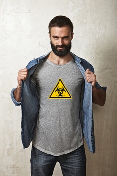 męska KOSZULKA T-shirt BIOHAZARD na prezent XS