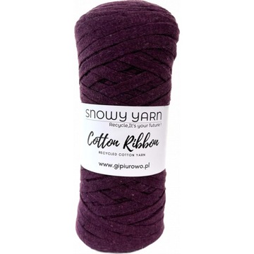 Włóczka tasiemkowa - Cotton Ribbon - bordowa 25 - 120m